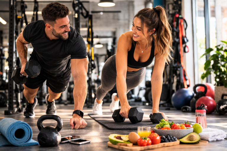 Simple ways to improve your physical health with exercise, healthy diet, hydration, and daily fitness routine