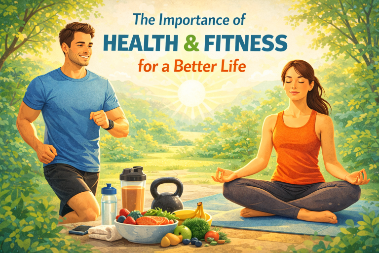 The Importance of Health & Fitness for a Better Life Importance of health and fitness for a better life with exercise, healthy diet, and active lifestyle habits