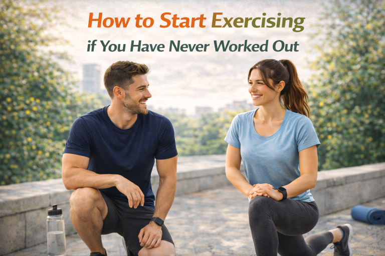 How to Start Exercising if You Have Never Worked Out Beginner starting exercise routine at home showing simple workout for people who have never worked out