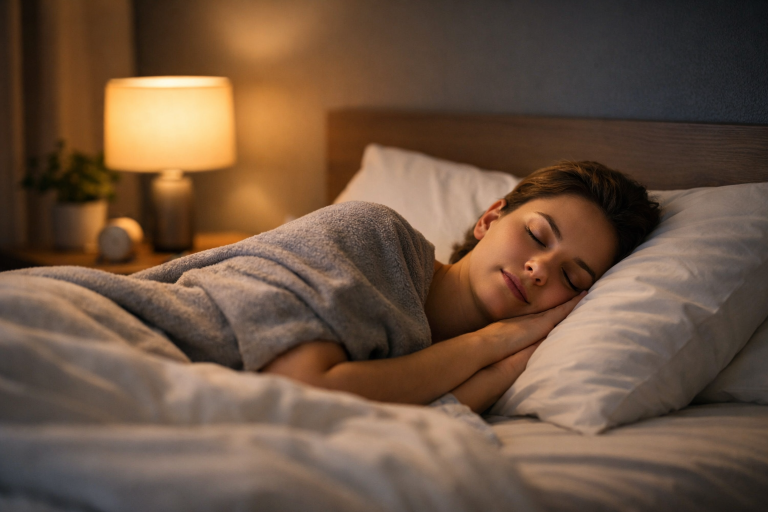 How Much Sleep Do You Really Need? (Complete Guide) person sleeping peacefully in bed representing healthy sleep routine and proper sleep duration
