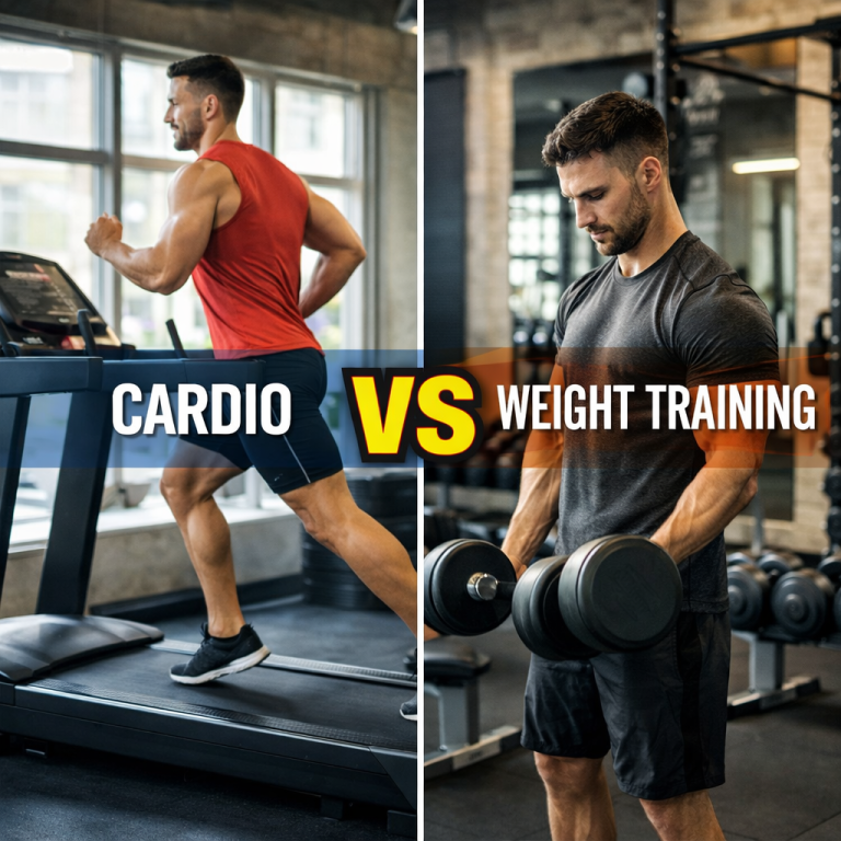 Cardio vs Weight Training: Which is Better for Weight Loss? Cardio vs weight training comparison in gym for weight loss