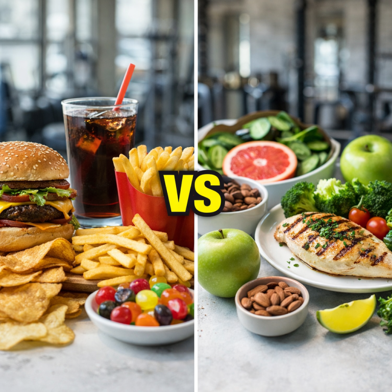 Unhealthy foods to avoid for weight loss compared with healthy diet options