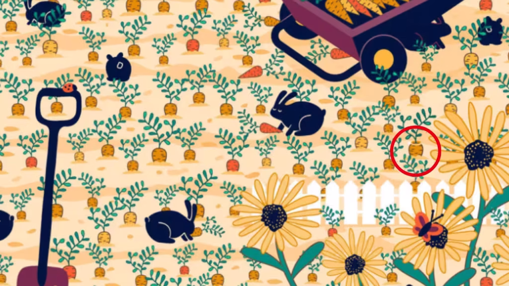 Optical illusion brain teaser: Find the diamond ring hidden among piles of carrots and bunnies; You are a genius if you spot it in a minute!