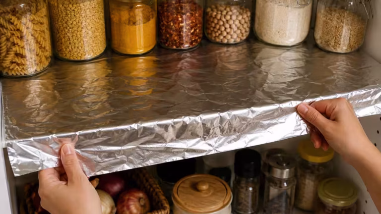 Aluminium foil hack for kitchen shelves: Why this simple trick makes cleaning easier